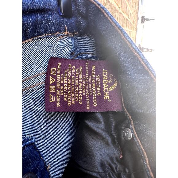 Cowgirl Western Slim Straight Low-Rise Dark Wash Morgan Jeans Embroidered Horse - Picture 4 of 5